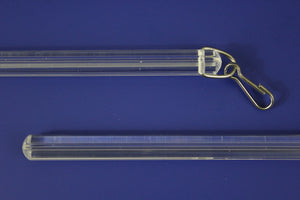 36" 1/2" Fluted Acrylic Baton with S.S. "D" Ring and S.S. Snap