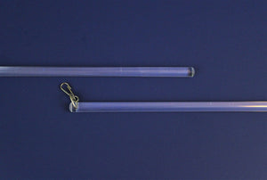 36" 1/2" Smooth Acrylic Baton with S.S. "D" Ring and S.S. Snap